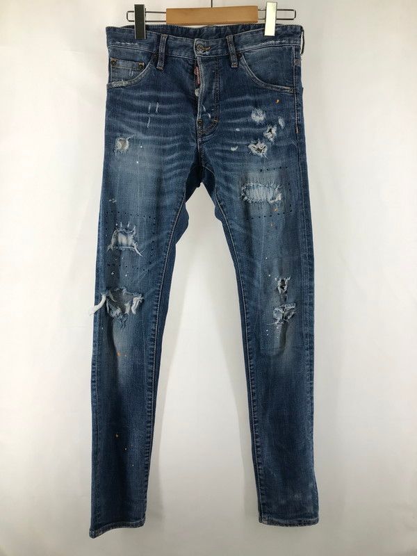品 DSQUARED2 ディースクエアード KRUSH DAMAGE PROCESSING SKINNY DENIM PANTS S71LB0121 S30144 スキニーデニムパンツ 151-250921-rt-16-tag