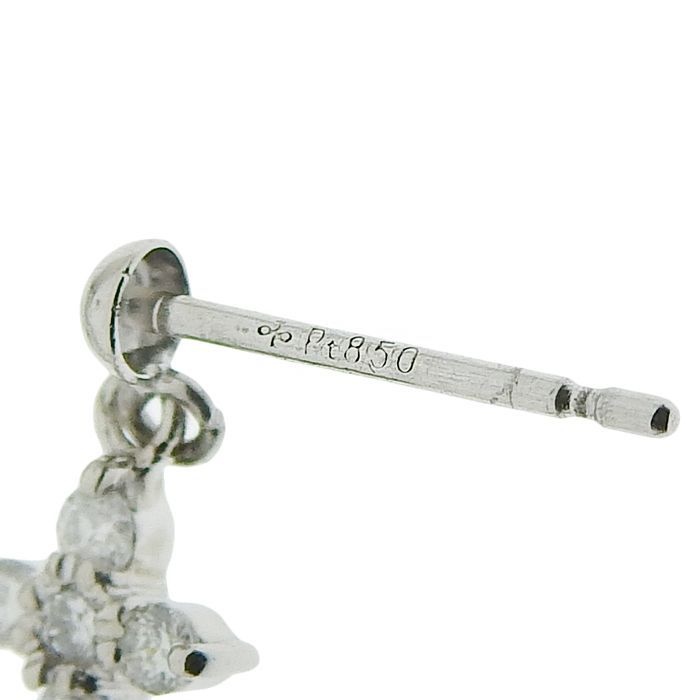 Jewelry Maki ジュエリーマキ クロス モチーフ ダイヤ ピアス Pt850