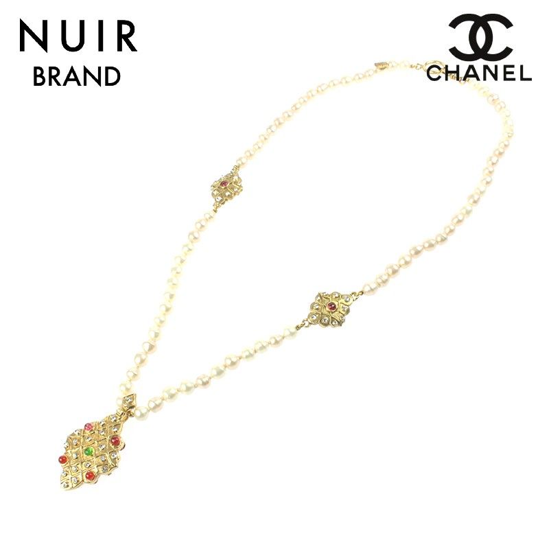 CHANEL シャネル ネックレス パール ラインストーン グリポア 