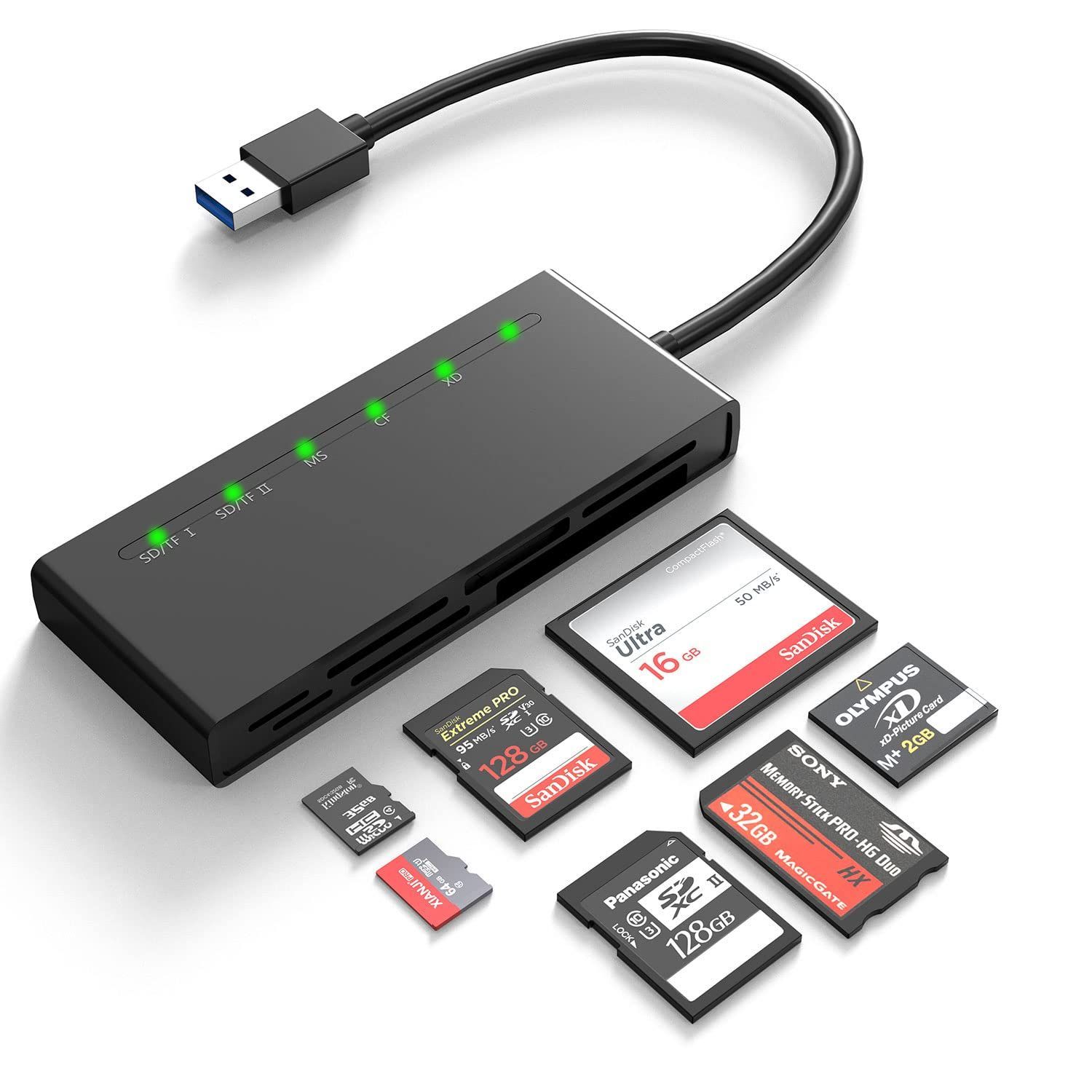 在庫処分】SDカードリーダー、7 in 1 USB3.0 カードリーダー SD