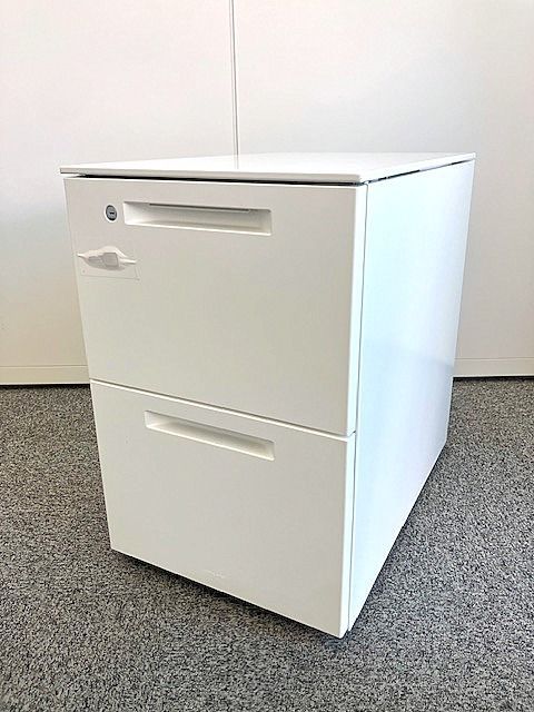 コクヨ iS 2段ワゴン キャスターワゴン サイドワゴン 引き出し キャビネット 脇机 ホワイト オフィス家具 在宅 テレワーク