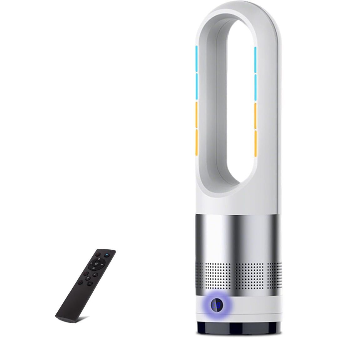 2025冷暖風機 羽根なし セラミックヒーター 扇風機 冷暖両用 ヒーター DCモーター タワーファン 送風 9Hタイマー リモコン付き