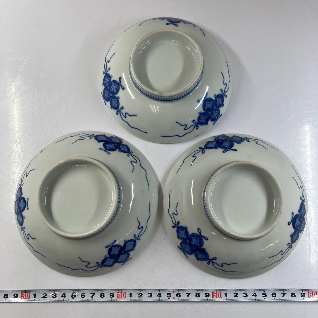 ・江戸後期　鍋島焼　櫛目高台中皿3枚　直径15.8㎝　東Y5-0831④タトサ 江戸後期 鍋島焼 櫛目高台中皿3枚 直径15.8㎝ 東Y5-0831④タトサ