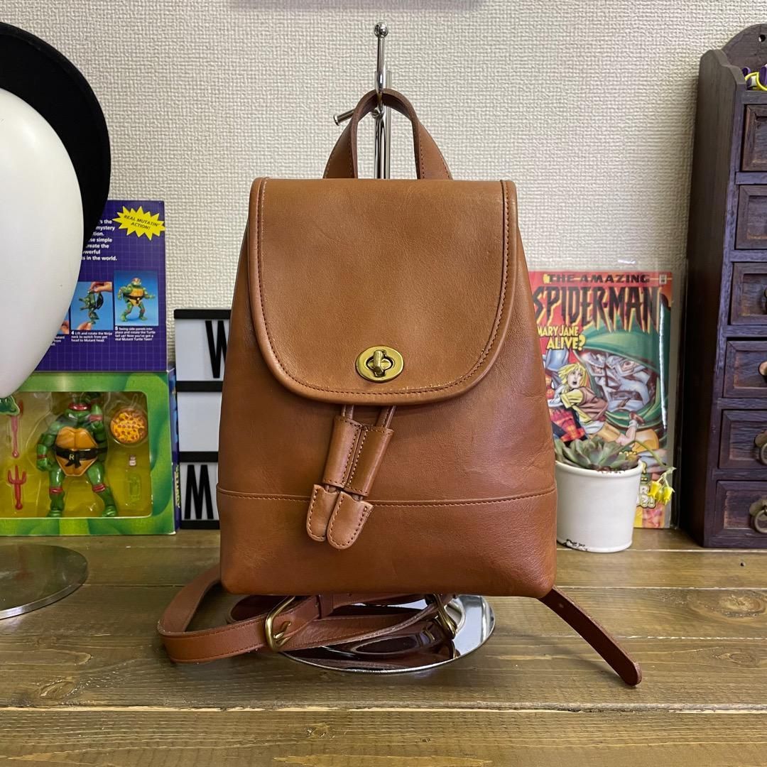 良品 OLD COACH オールドコーチ レディース リュック ブラウン 古着MIX ...