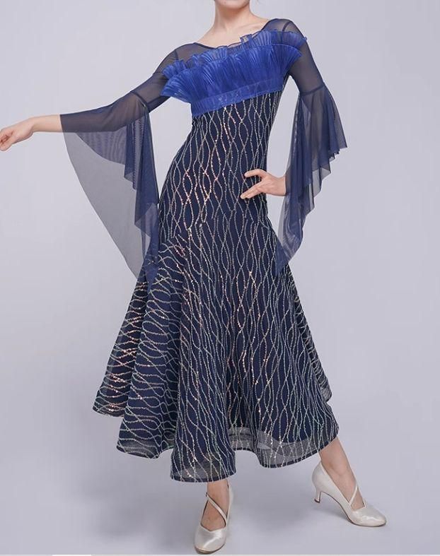 社交ダンス ドレス モダンドレス ラメ パーティー オーダーメイド