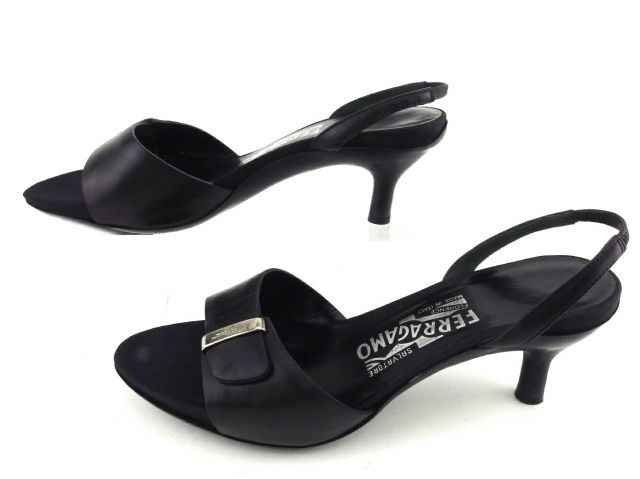 サルヴァトーレ フェラガモ 8 1/2 26 ヴァラ レザー サンダル ブラック 中古・古着通販】Salvatore Ferragamo (サルヴァトーレ フェラガモ