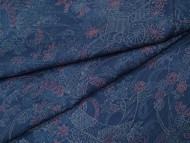 平和屋着物▽上質な紬　単衣　御所車草花文　正絹　逸品　CAAQ0005vf 平和屋着物▽上質な紬 単衣 御所車草花文 正絹 逸品 CAAQ0005vf - メルカリ