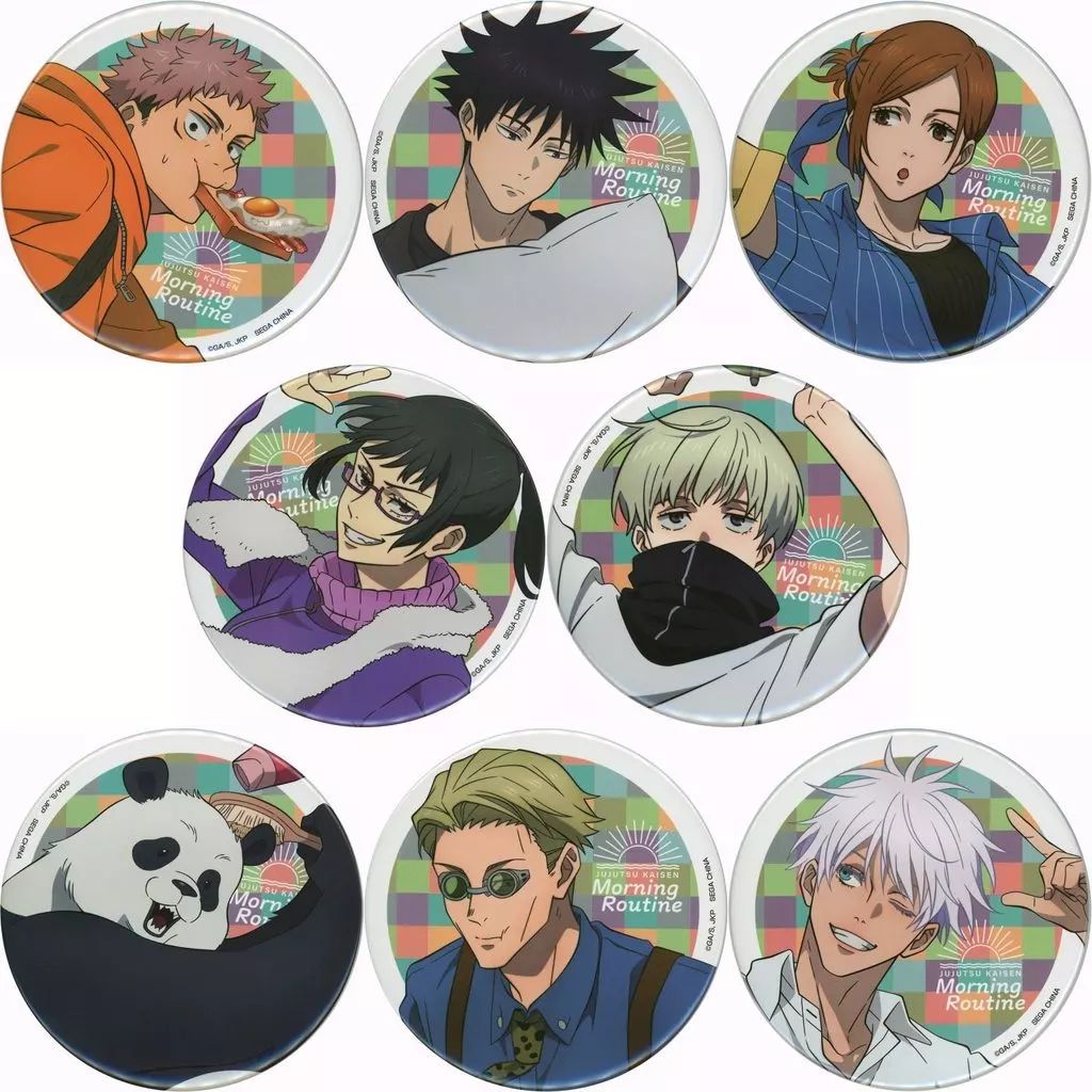 セガ ラッキーくじ 呪術廻戦 Morning Routine 五条悟 缶バッジ 中古