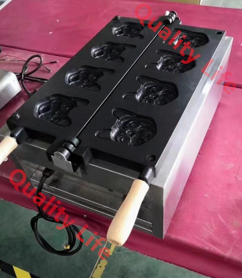 電気 犬の頭焼き機 犬の形 ワッフル マシン ワッフルメーカー 4個焼き 単相１0０V 業務用