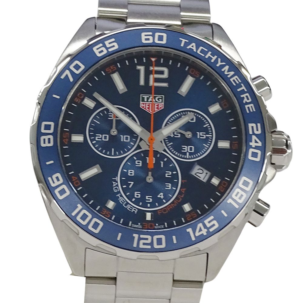 タグホイヤー TAG Heuer フォーミュラ1 CAZ1014 BA0842 時計 メンズ ブランド クロノグラフ デイト クオーツ QZ ステンレス SS シルバー ブルー 磨き済み