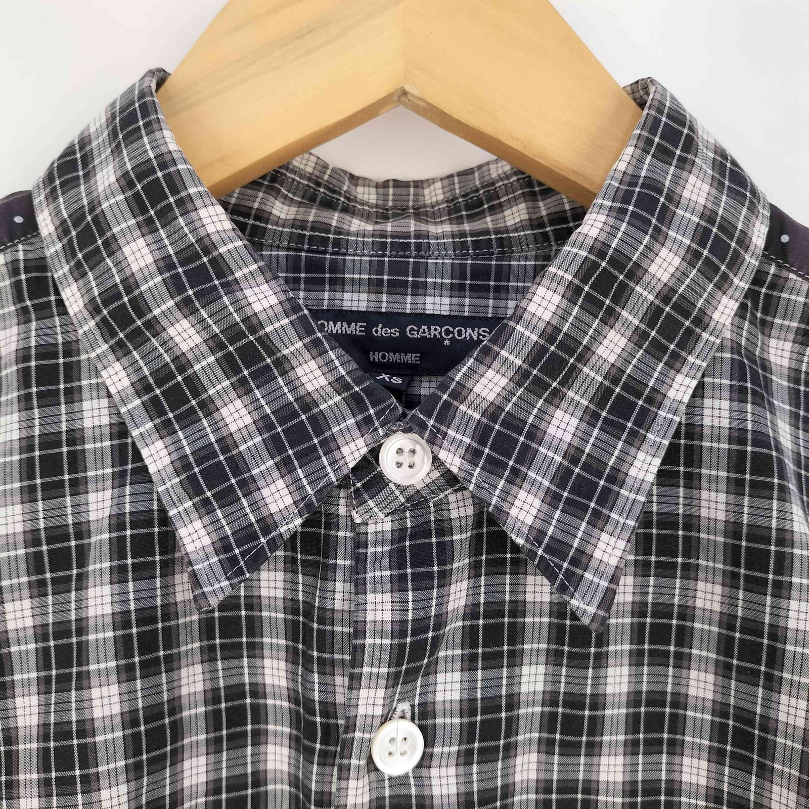 美品】コムデギャルソンオム アーガイル パッチワーク シャツ S