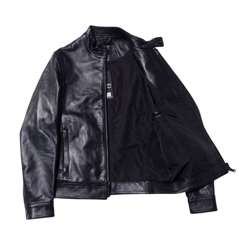 美品】EMMETI JURI黒 レザー シングルライダースジャケット42