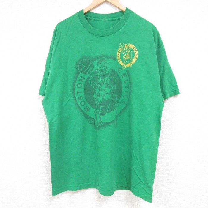 XL/古着 半袖 Tシャツ メンズ NBA ボストンセルティックス クルーネック 緑 グリーン バスケットボール 24jul03 中古