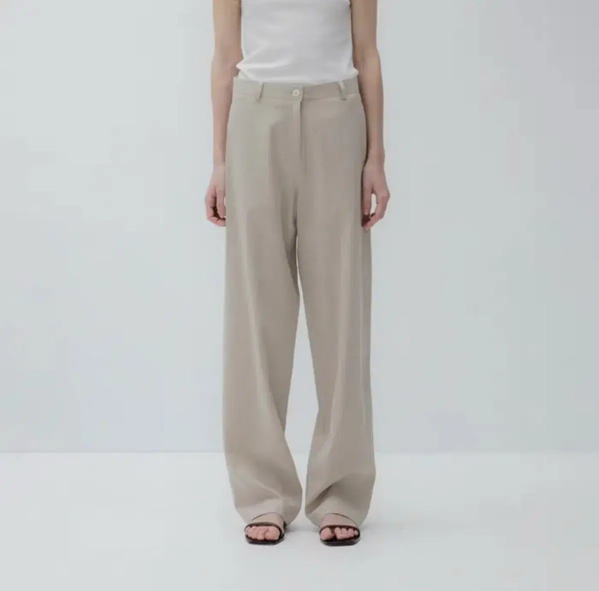 ブルーブリック linen cotton round pants natural