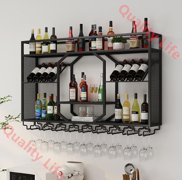 ウイスキーラック 棚 鉄×木製アイアンラック／おうちバー・ボトル棚