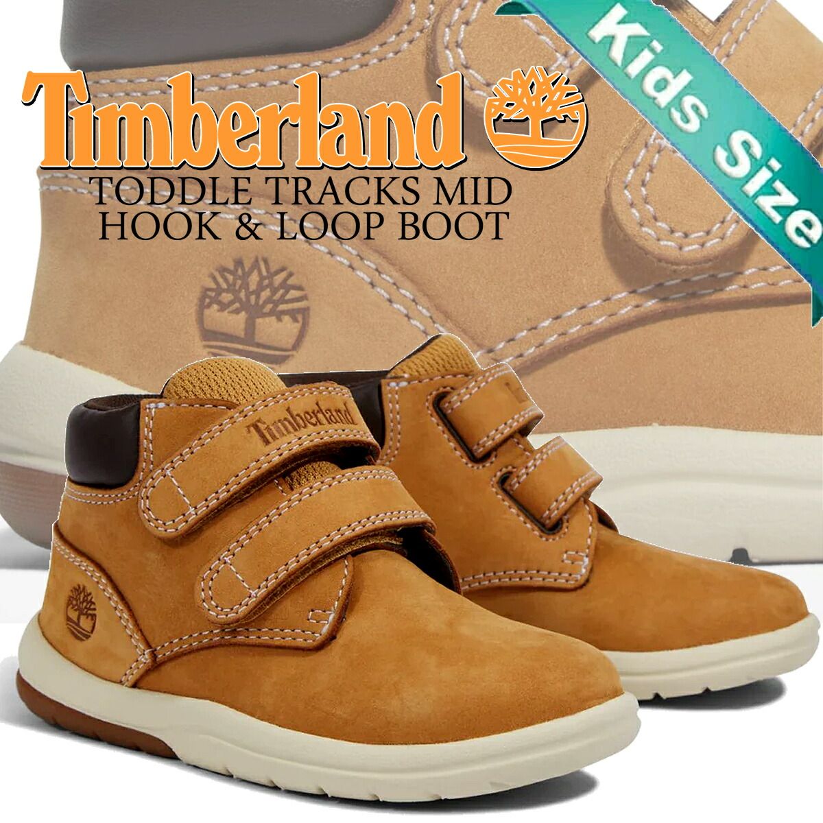 ティンバーランド トドル トラックス ミッド フック アンド ループ ブーツ ウィート Timberland TODDLE TRACKS MID HOOK - LOOP BOOT WHEAT a1jvp-231