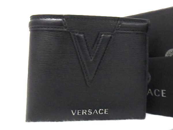 □新品□未使用□ VERSACE ヴェルサーチ レザー 二つ折り 財布