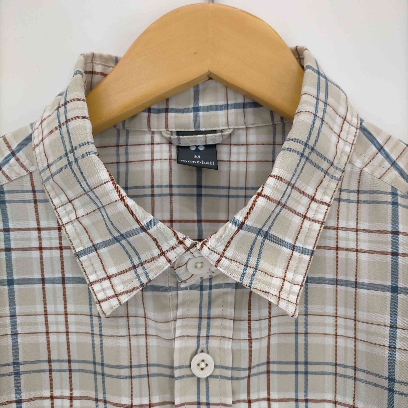 モンベル キャスティングシャツ ベージュ M チェック 長袖 モンベル キャスティングシャツ ベージュ M チェック 長袖