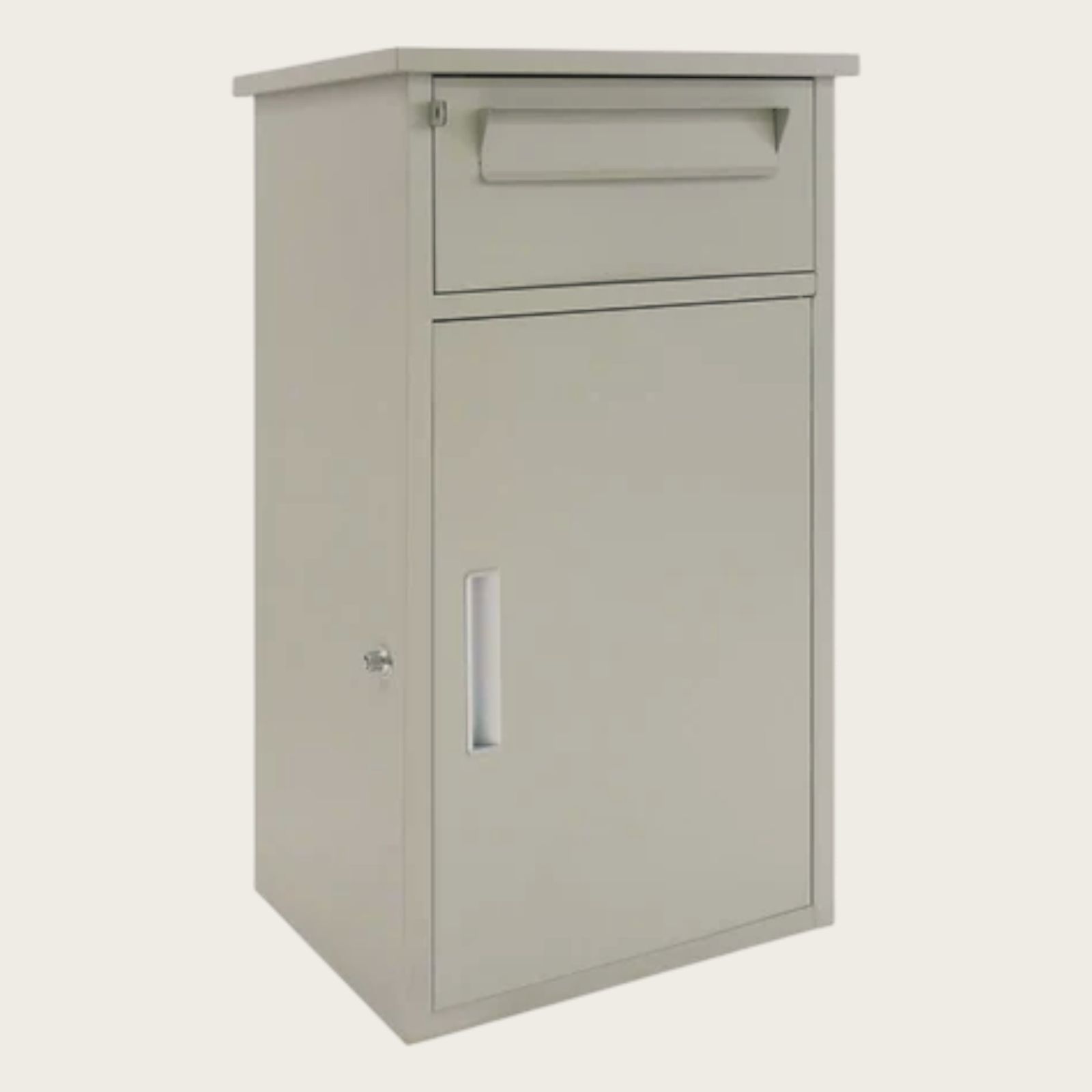 2267 宅配ボックス グレージュ 戸建 大型 防水 屋外 2段 後付け ポスト一体型 大容量 郵便受け ポスト付き 置き型 おしゃれ 一部地域離島別途配送料有