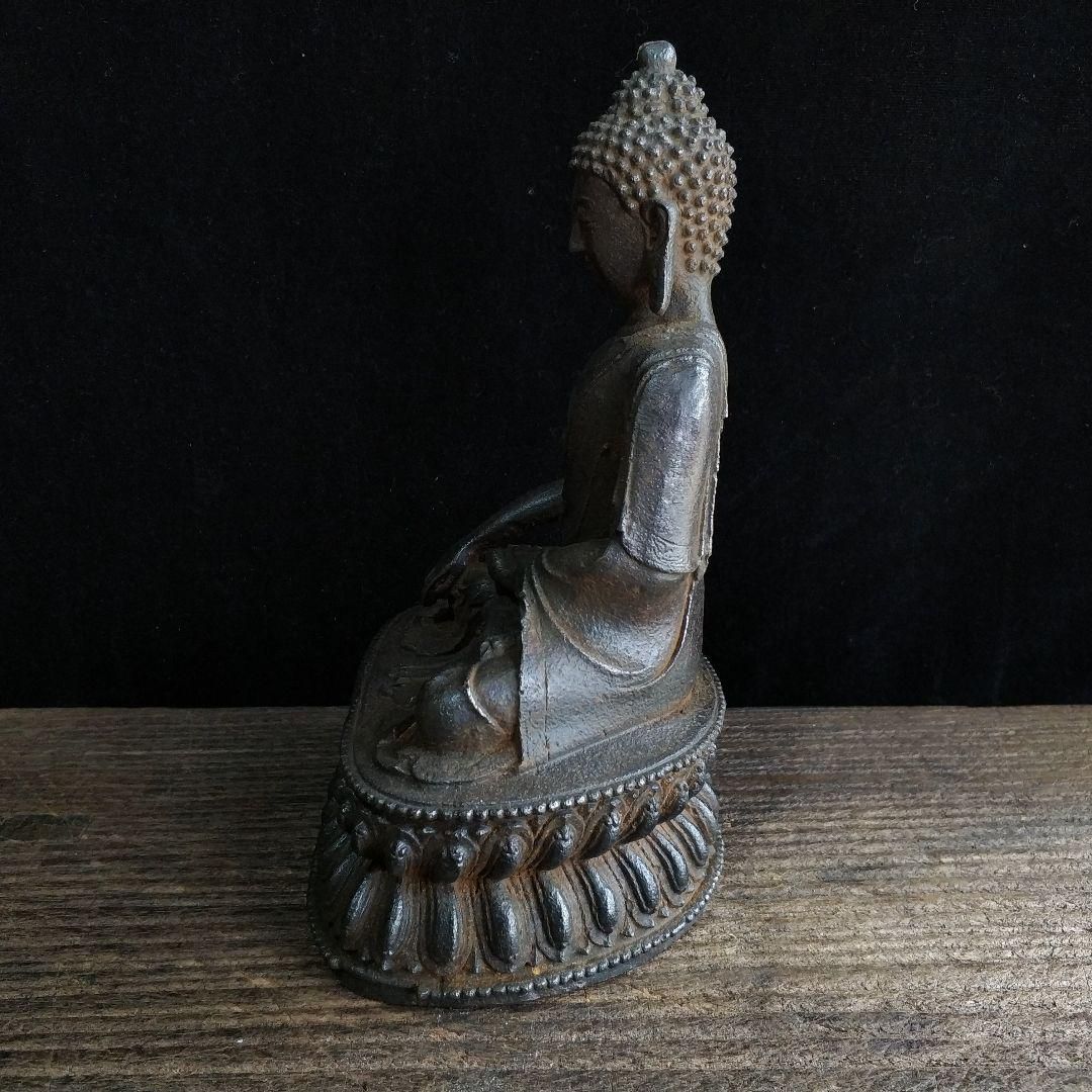 鉄器 鉄仏 釈迦牟尼坐像 工芸品 美術品 置物 - メルカリ