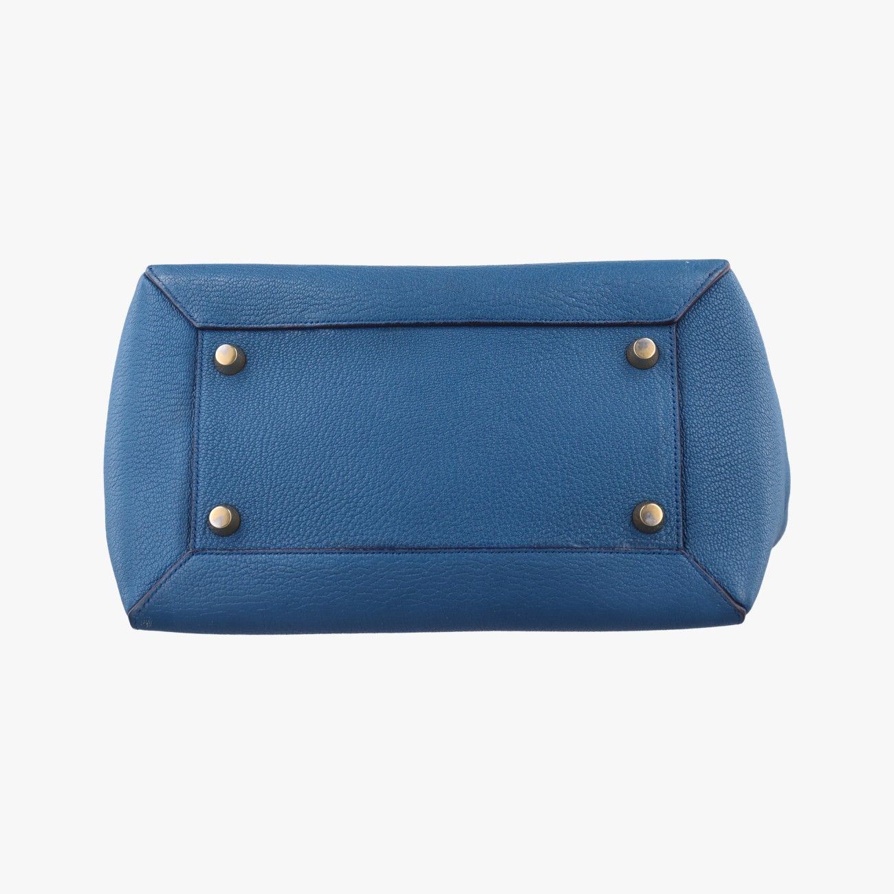 セリーヌCelineベルトバッグミニブルー×ネイビーレザーS-GA-4115