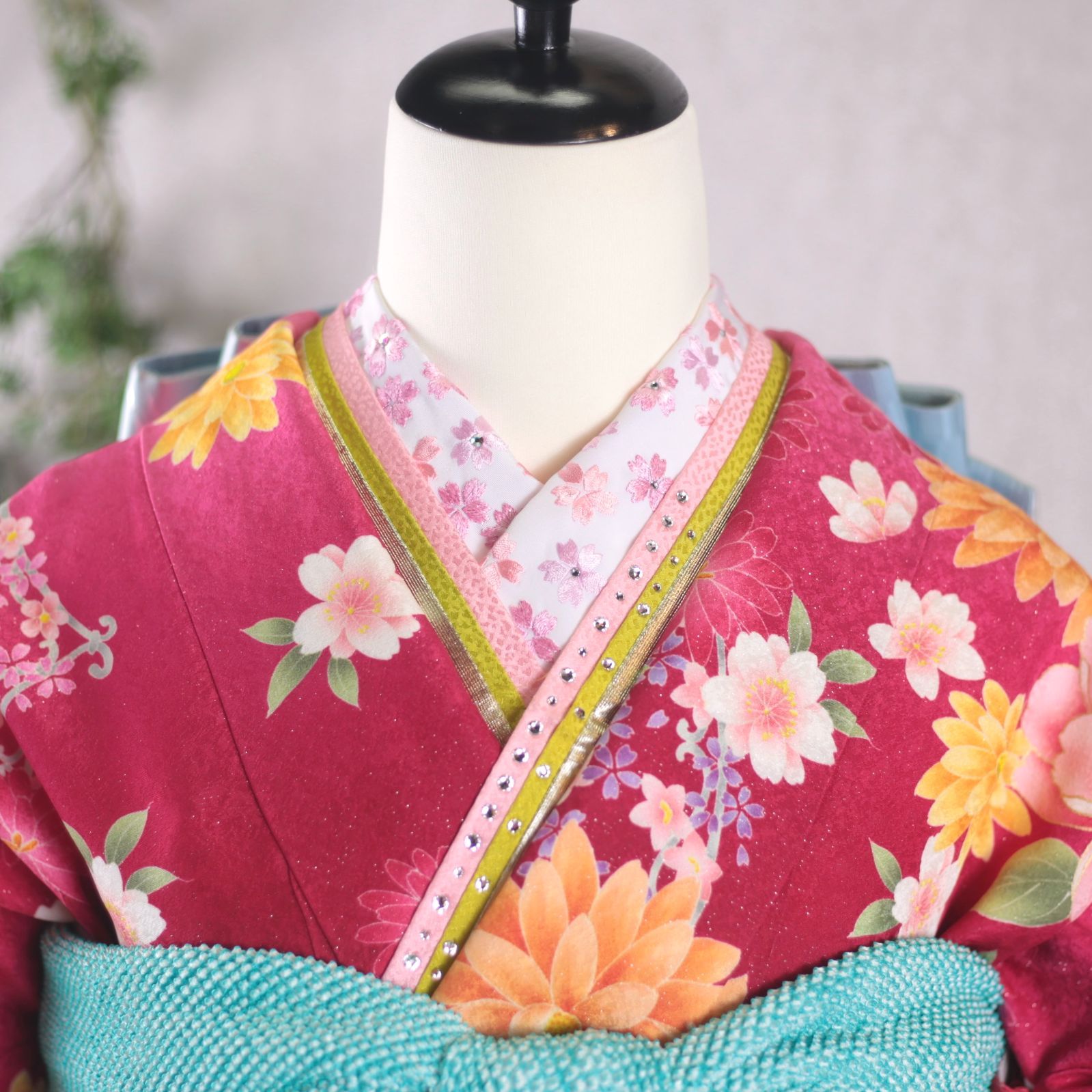 振袖フルセット 振袖セット 振袖 Lサイズ 中古 ピンク×エレガント 美品