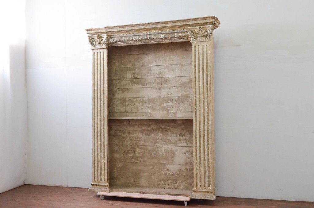 貴重 黒ガラス棚板 木と鉄の棚受けアンティーク 貴重 黒ガラス棚板 木