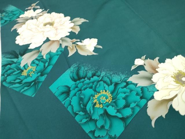 平和屋着物▽豪華振袖・長襦袢(無双仕立て)セット 駒刺繍 牡丹