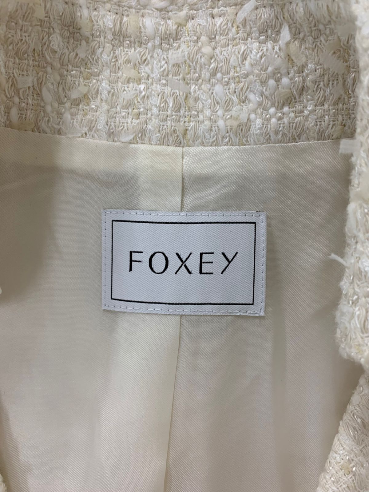 その他 1 FOXEY フォクシー ﾎﾜｲﾄ 40544 ﾂｲｰﾄﾞ Dress Miss Edinburgh 七分