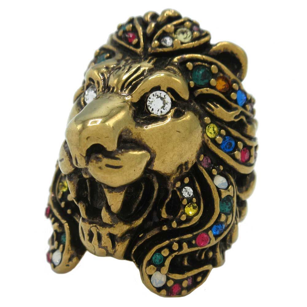 グッチ リング 指輪 GUCCI ライオンヘッド アンティーク加工