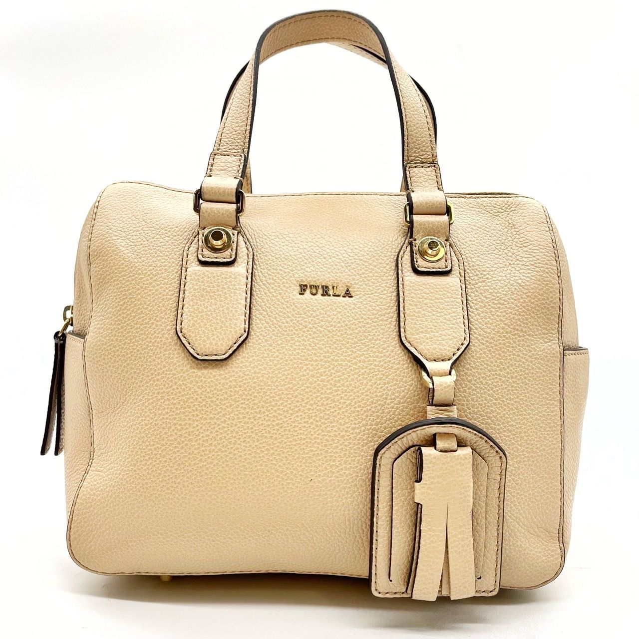 FURLA フルラ ベージュ ショルダーバッグ ゴールド金具 FURLA フルラ JO ショルダーバッグ レザー 2WAY フラップ