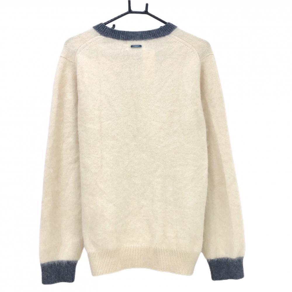 マスターバニー セーター 白×グレー ウール混 メンズ 6 XL ゴルフウェア MASTER BUNNY EDITION WWW_OLIVIERBERNSTEIN_COM