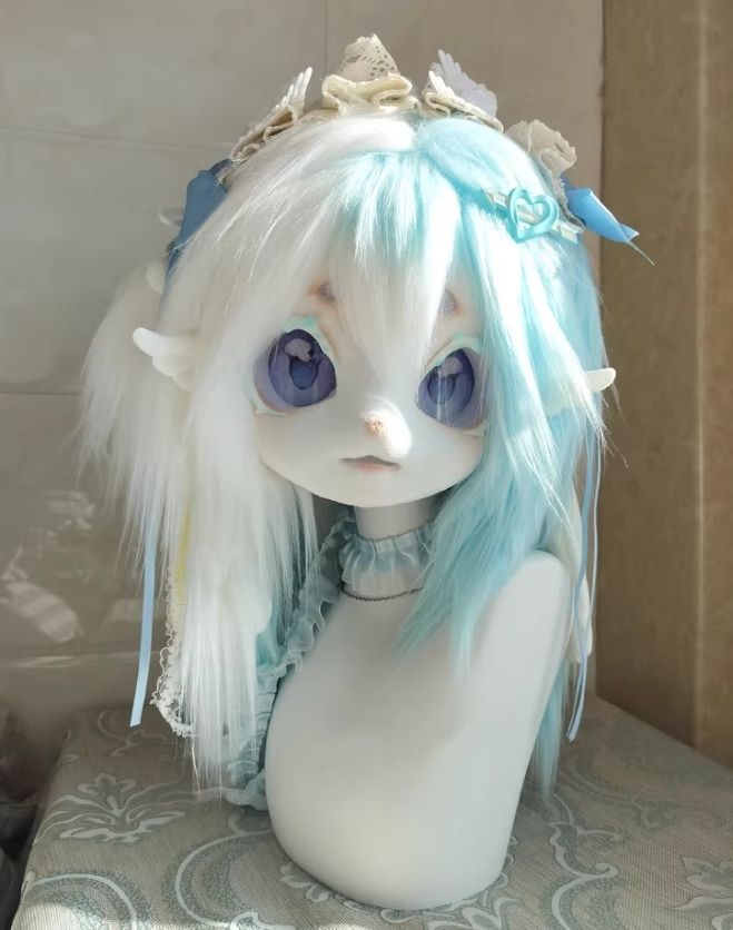 着ぐるみヘッド kigurumi NO.3 青 白 ファースーツ 全頭ヘッド 着ぐるみヘッド kigurumi NO.3 青 白 ファースーツ 全頭ヘッド