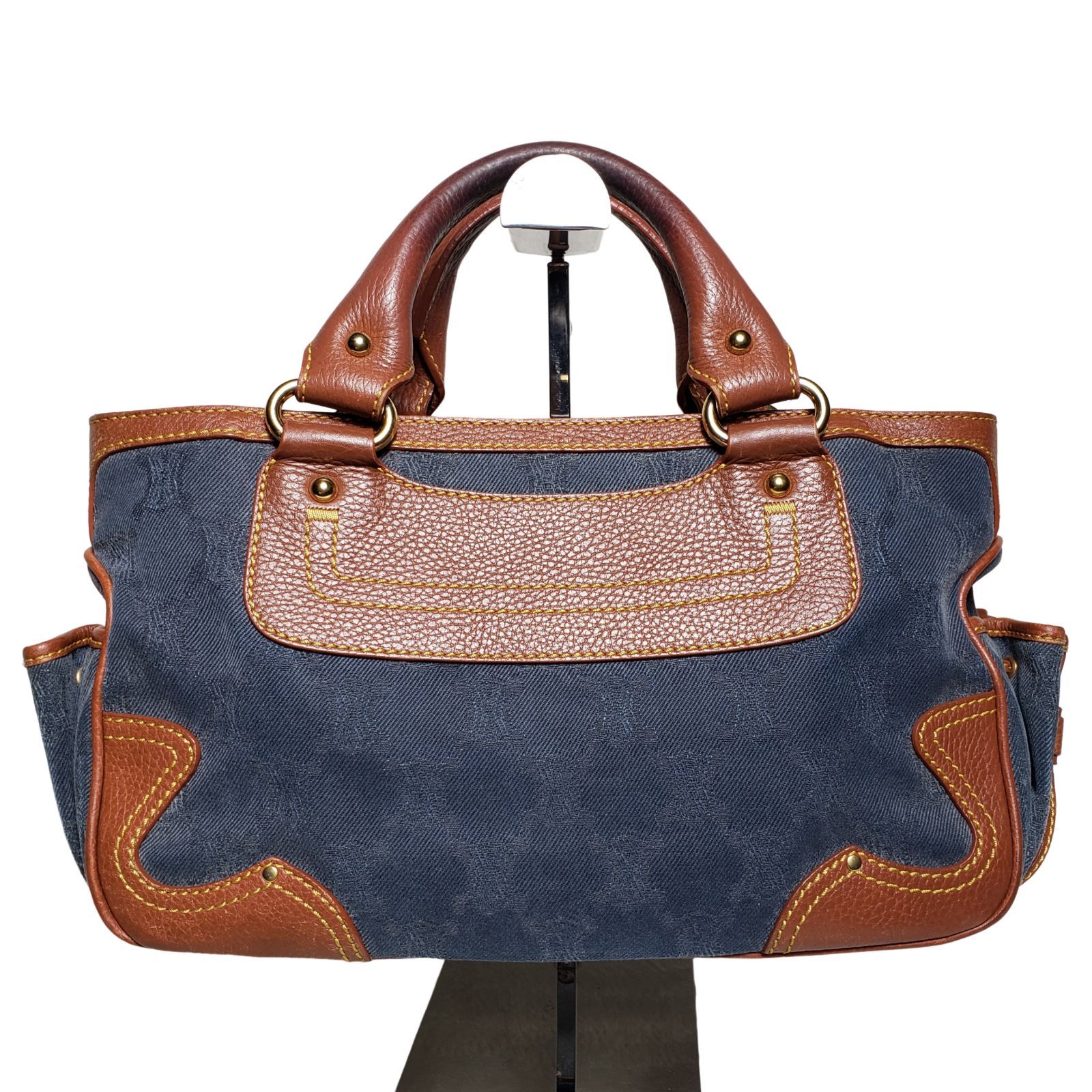 美品【CELINE】ハンドバッグ　ブギーバッグ　デニムバッグ　パリマカダム柄 CELINE セリーヌ ブギーバック パリマカダム ハンドバッグ デニム