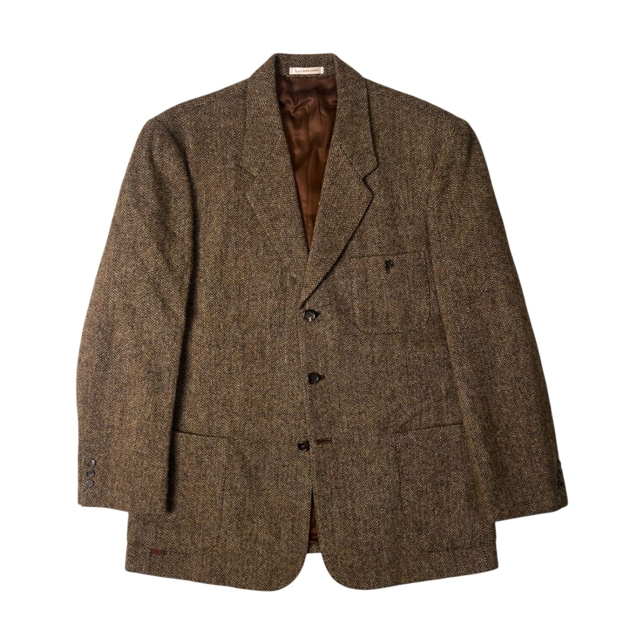 PAPAS パパス Harris Tweed ツイード テーラードジャケット LL|パッチポケット