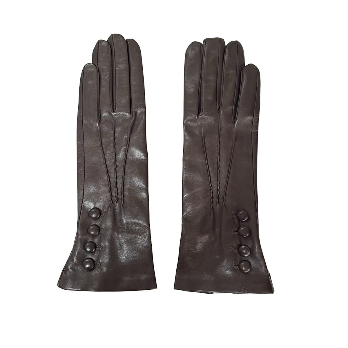 WAKO ワコー 手袋 レディース - ダークブラウン レザー