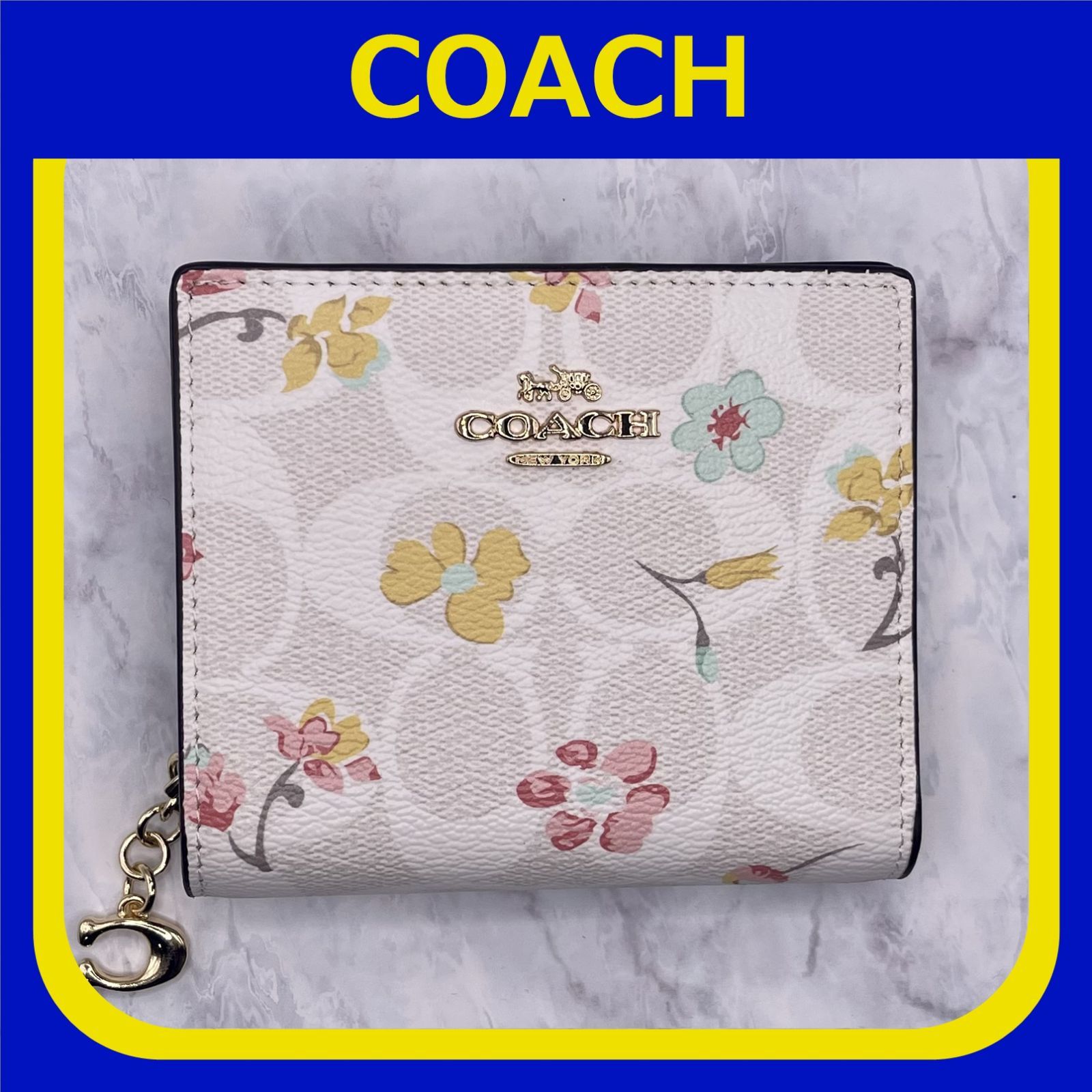 ピンク・ブルー COACH コーチ チョークマルチシグネチャーミスティカル