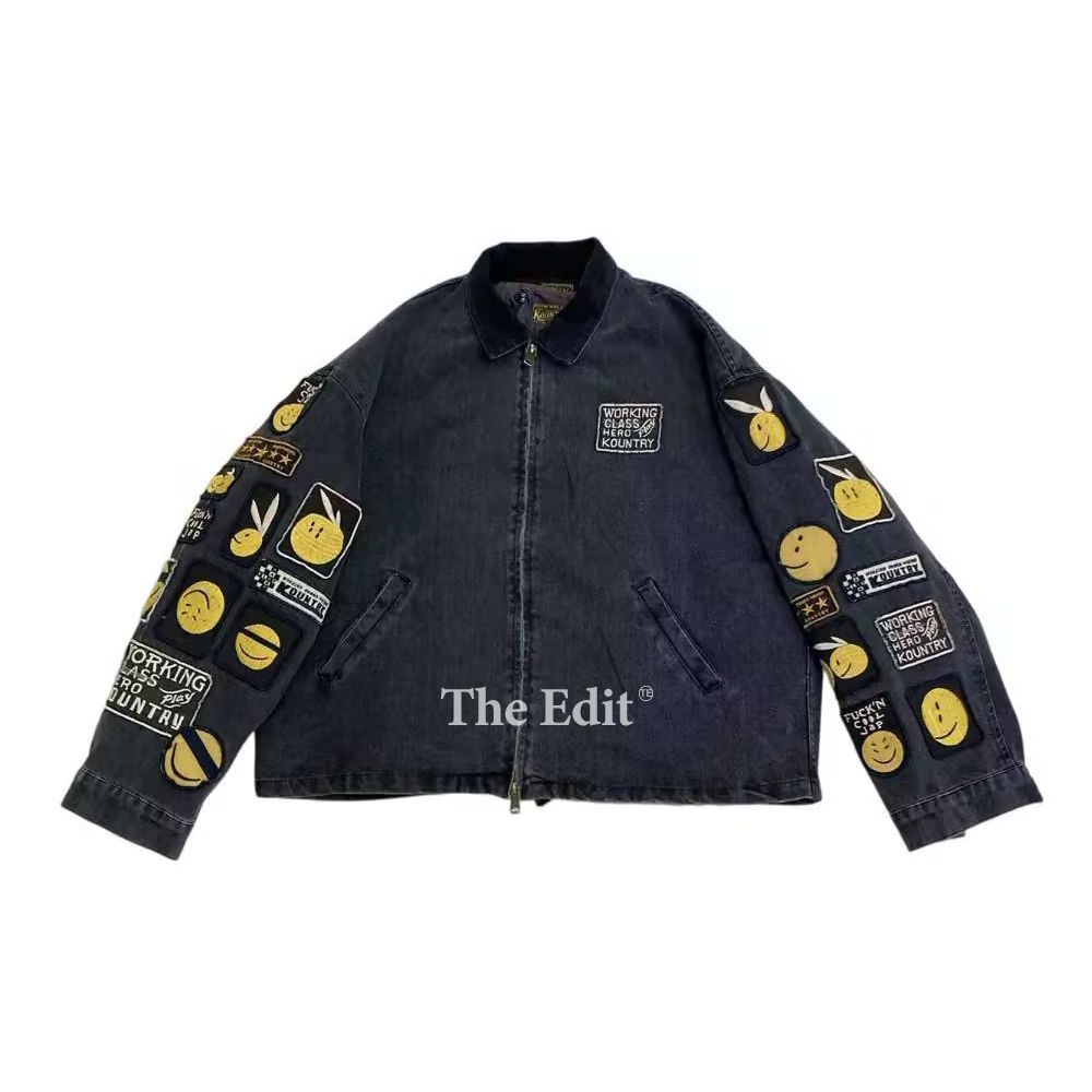 Kapital 14oz Black Denim T-Back Drizzler Jacket Anarchy Rainbowy キャピタル デニムジャケット