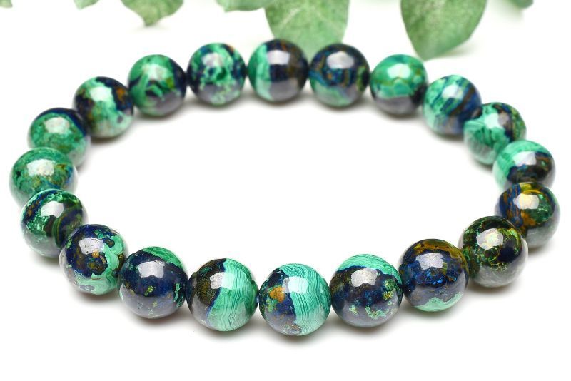 １点物 AAA ペルー産 アズロマラカイトインクリソコラ 10mm ブレスレット パワーストーン 天然石 _U7385