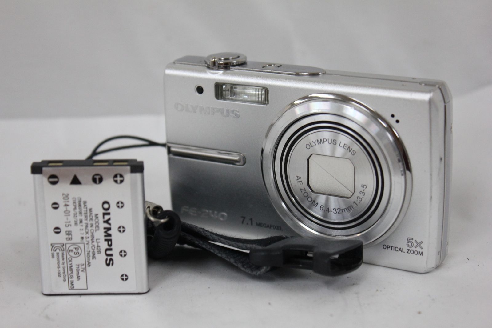 返品保証 オリンパス Olympus FE-240 5x バッテリー付きコンパクトデジタルカメラ M6709