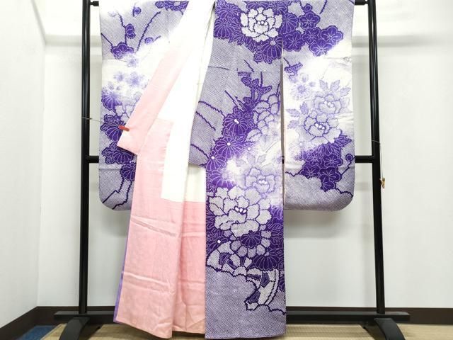 平和屋着物○豪華振袖 総絞り 草花文 暈し染め 正絹 逸品 DAAV3110du