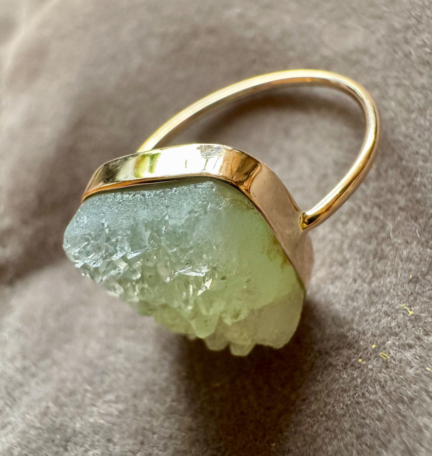 agete◇K10YG*10号*色石リング*アガット*ライトグレー - メルカリ 