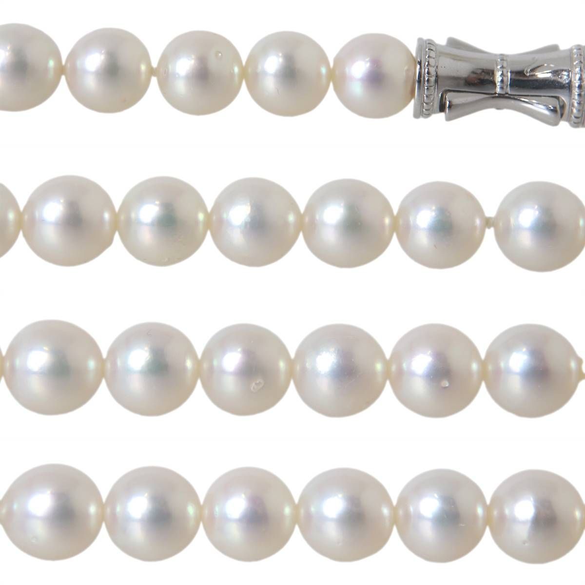 TASAKI 田崎真珠 パールネックレス 本真珠×K18WG金具 グリーン系