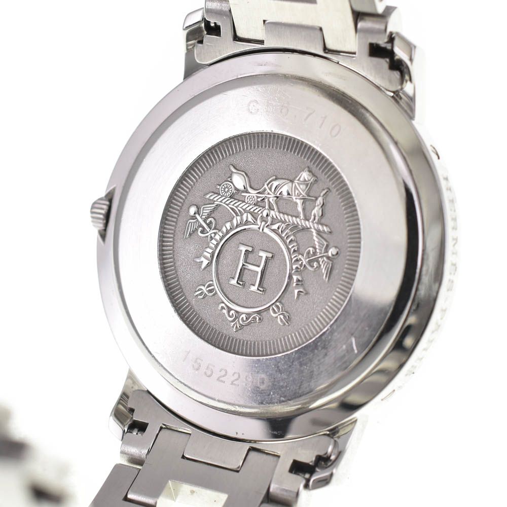 エルメス HERMES CL6.710 クリッパー デイト クォーツ メンズ