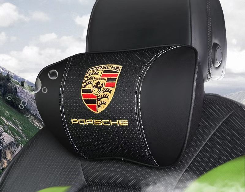 ポルシェ PORSCHE 刺繍ロゴ ポルシェ 車用記憶 ネックパッド 腰