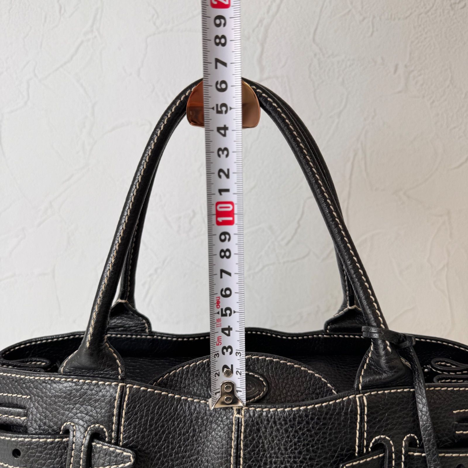 ✨Bランク TOD'S トッズ トートバッグ Tote bag シボ革 ベルト