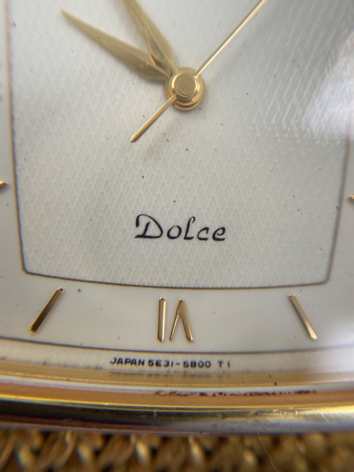 【希少】セイコー　ドルチェ　クォーツ　1Pダイヤ　5E31-5A90 ゴールド Vintage 1991 N MINT Seiko Dolce 5E31-5A90 Gold Square Quartz