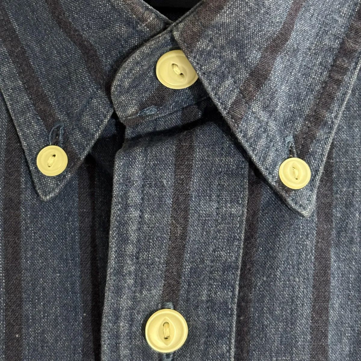 USA製 80s CHAPS INDIGO LINEN S/S SHIRT チャップス ラルフローレン 
