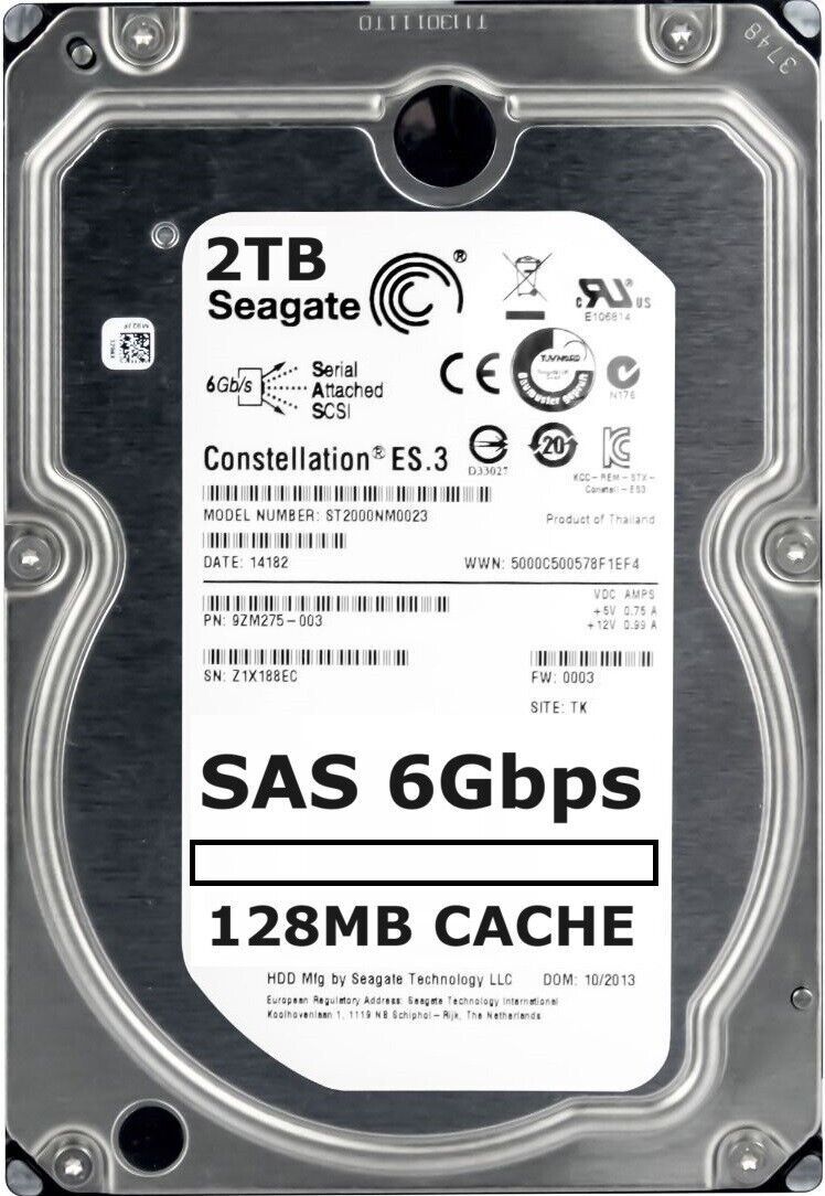 Hard Drive Seagate Constellation ES.3 ST2000NM0023 2TB 7.2K 128MB SAS2 3.5