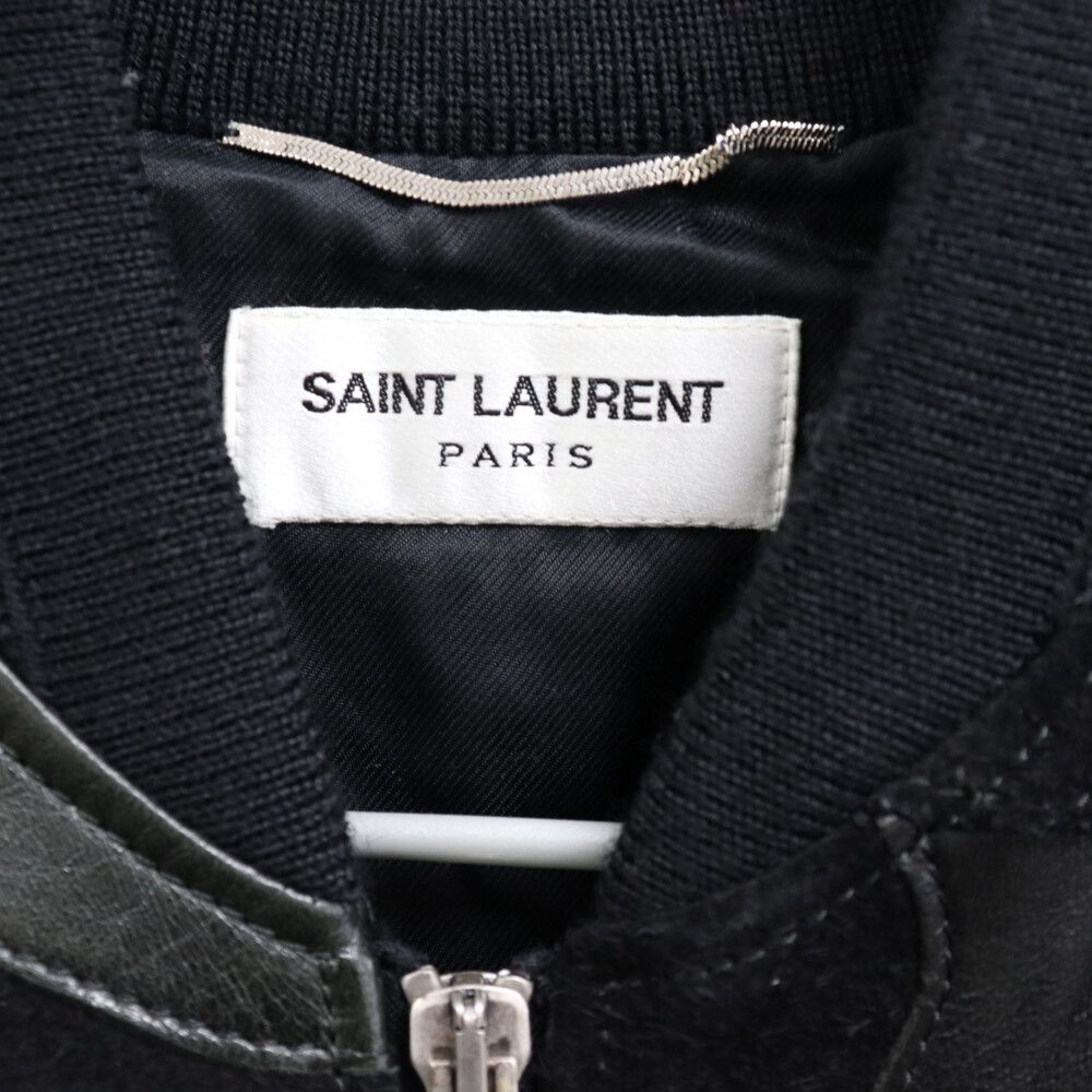 SAINT LAURENT PARIS サンローランパリ 18SS パッチワーク ジップアップ レザージャケット 511296 ブラック
